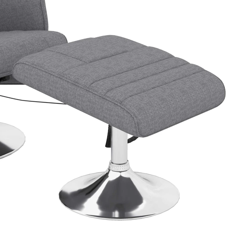 HOMCOM Massagesessel mit Hocker, neigbare Lehne, 78 x 95 x 88 cm, Dunkelgrau(m-8)
