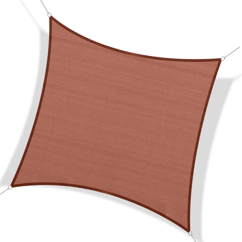 Outsunny Voile d'ombrage rectangulaire 3 x 3 m polyéthylène Haute densité Protection UV Avec sac de rangement - Coloris rouille