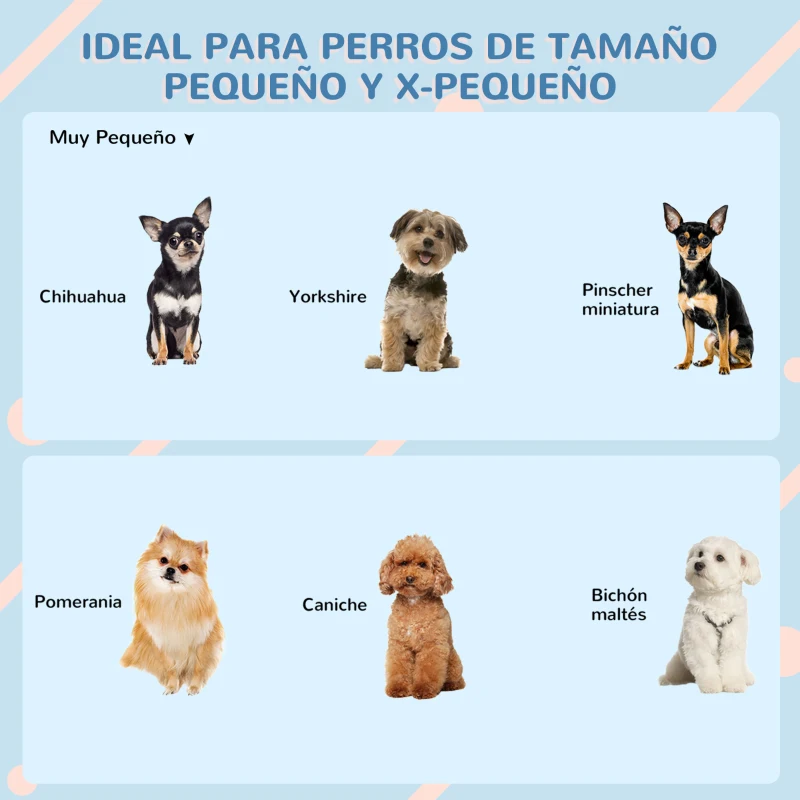 PawHut Caseta para Perros Mini para Uso Interior y Exterior con respiraderos Estilo Cabaña Resistente 59x75x66 cm Azul y Gris