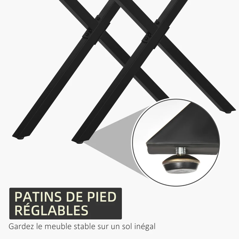 HOMCOM Lot de 4 pieds de table en acier forme en croix - 72H cm - design industriel