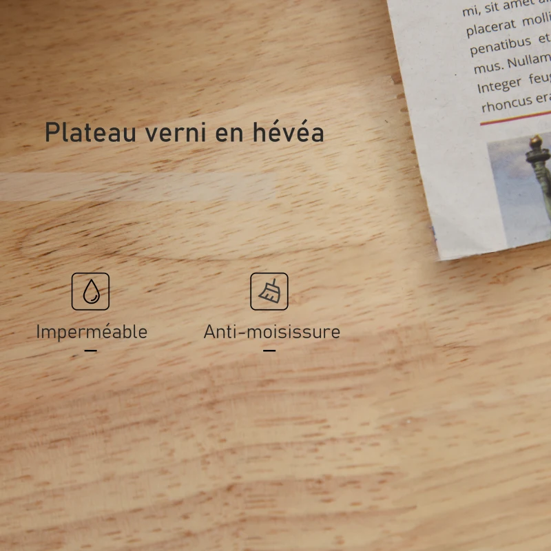 HOMCOM Desserte de cuisine ilôt cuisine avec plan de travail étagère range-bouteilles porte-torchons 2 tiroirs placard 2 portes MDF blanc hévéa