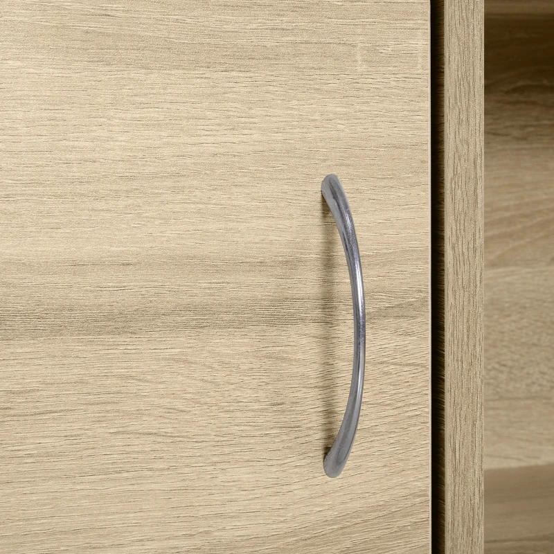 HOMCOM Libreria Scaffale in Legno, Mobiletto Multiuso con 3 Ripiani 4 Scompartimenti e 2 ante, 61.5x29.5x80cm