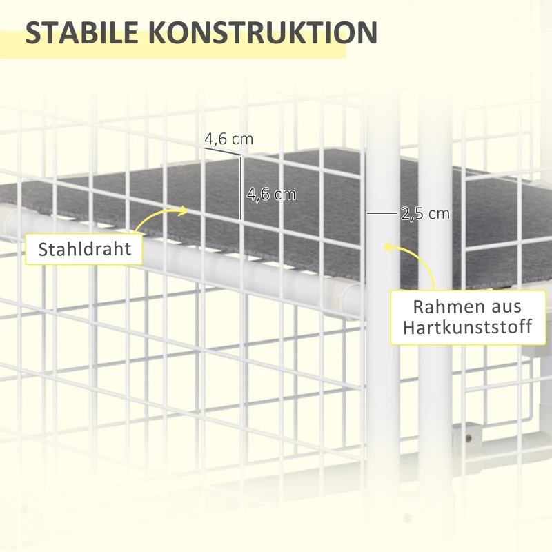 PawHut Kleintierauslauf, DIY, 8 Paneele, wetterbeständig, größenverstellbar, 68 cm x 68 cm x 2,5 cm, Weiß