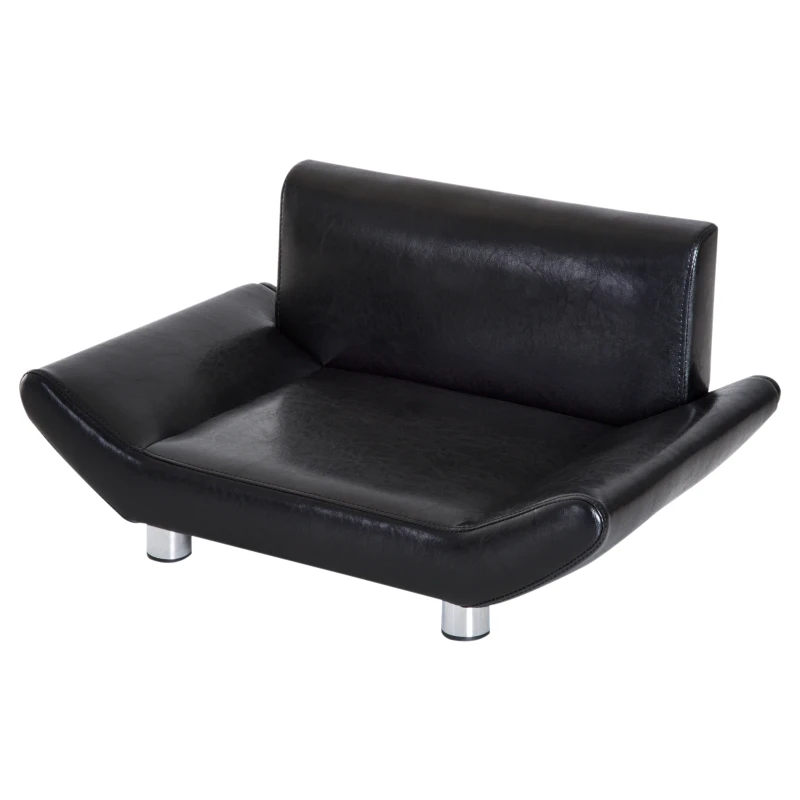 PawHut Haustiersofa Hundesafa Hundematte Hundebett Haustierbett Hunde Hundecouch Schwarz 71.5 x 44,5 x 35 cm