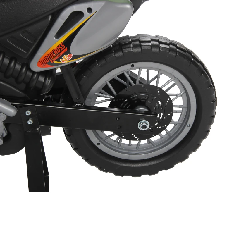 HOMCOM Moto Cross électrique Enfant 3 à 6 Ans 6 V phares klaxon musiques 102 x 53 x 66 cm Rouge et Noir