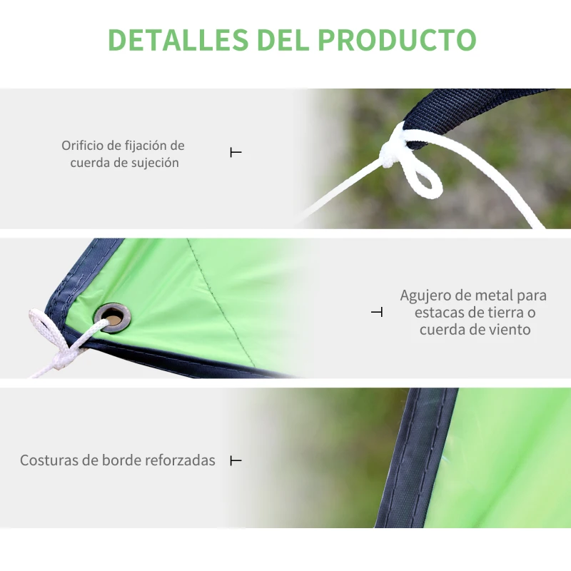 Outsunny Toldo de Refugio Portátil 300x292 cm Impermeable Carpa Ligero Tienda de Campaña Grande para Camping Playa Picnic Senderismo Protección UV Verde