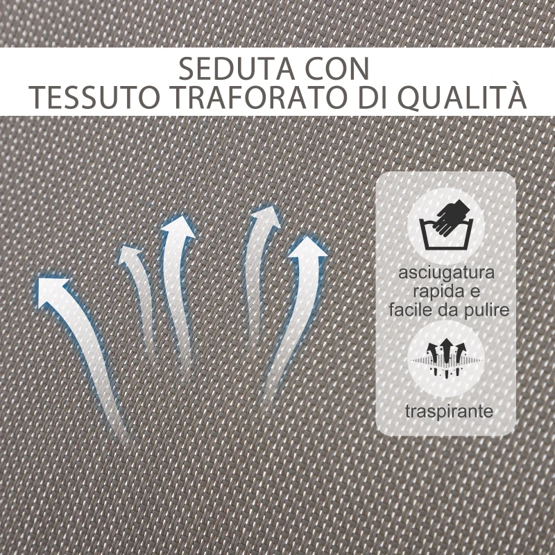 Outsunny Sedia a Dondolo Design Moderno per Interni ed Esterni Texteline 154x80x84cm Grigio