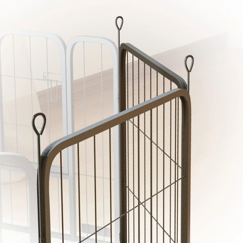 PawHut Two-Piece Dog Pen Expansion Pack for Small Dogs, 60cm Tall Animal Pen with Three Connecting Stakes