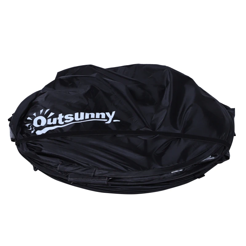 Outsunny Tienda de Ducha Portátil con Bolsa de Transporte para Baño Inodoro 120x120x190 cm Negro