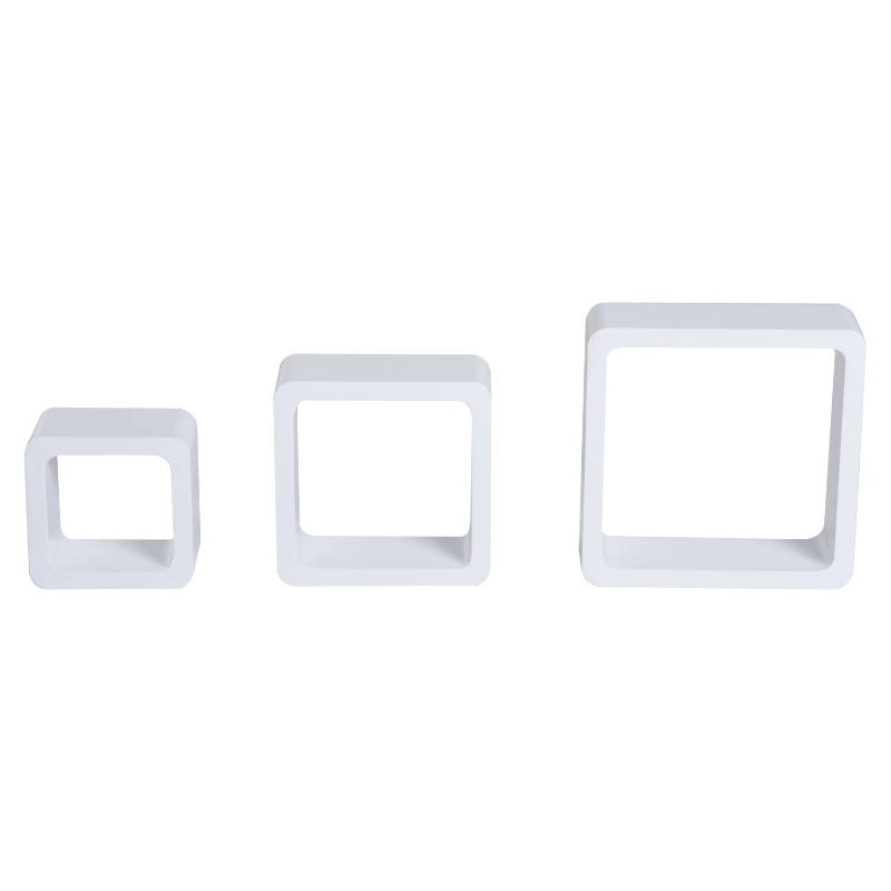 HOMCOM Wandregal Würfelregal Hängeregal 3er Set MDF Weiß