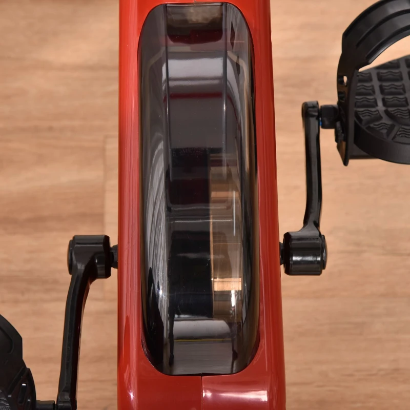 HOMCOM Bicicleta Estática Plegable con Resistencia Magnética Asiento con Altura Ajustable y Pulsómetro 43x97x109 cm Rojo(m-9)