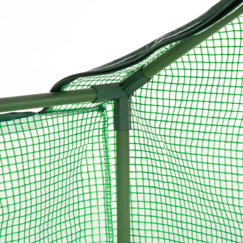 Outsunny Mini Serre de Jardin Serre à tomates mini serre tunnel toit pointu1,8L x 0,9l x 0,7H m métal thermolaqué PE Haute densité fenêtre moustiquaire intégrées Vert