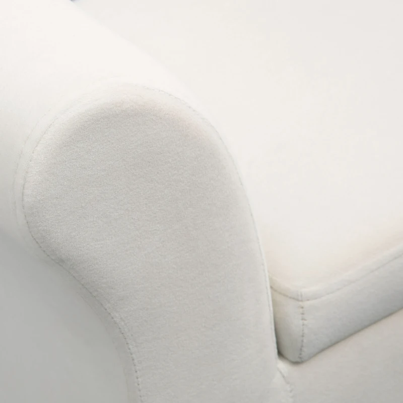 HOMCOM Banco de Almacenamiento con Tapa Abatible Reposabrazos y Patas de Madera para Salón 111,5x41x65 cm Crema