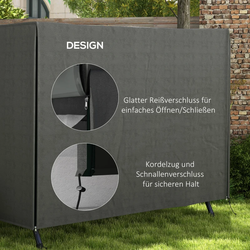 Outsunny Abdeckung für Gartenschaukel, Schutzhülle für Hollywoodschaukel, Abdeckhaube, wasserfest, 205 x 124 x 164 cm, Dunkelgrau(m-6)