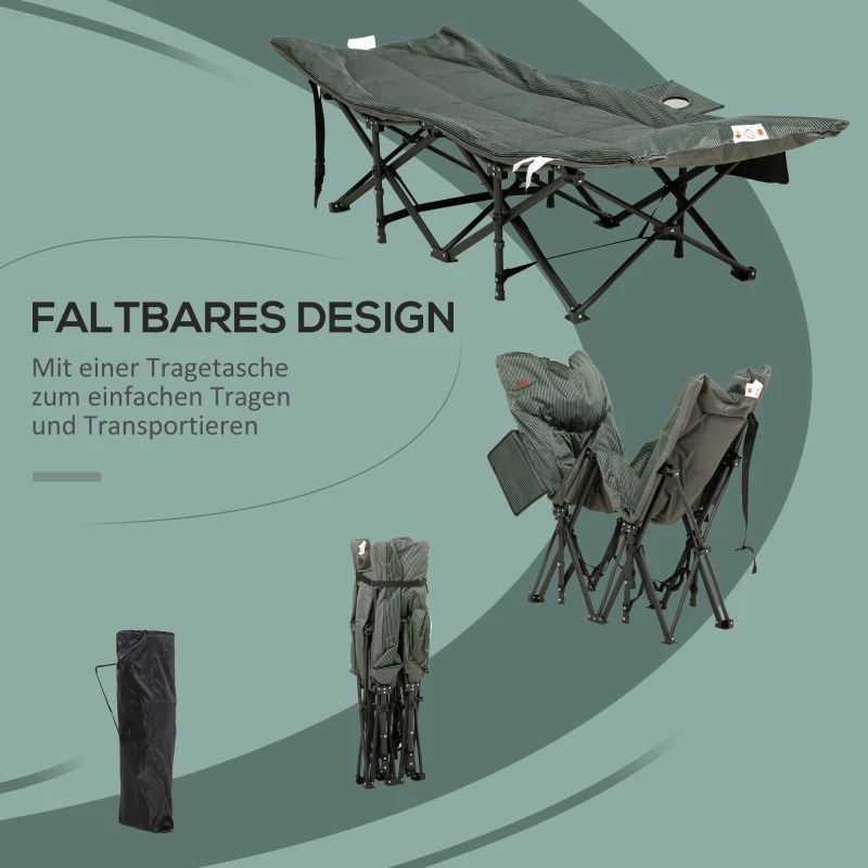 Outsunny Sonnenliege, klappbar, neigbare Rückenlehne, mit Becherhalter, bis 120 kg, 68 x 186 x 48 cm, Grau