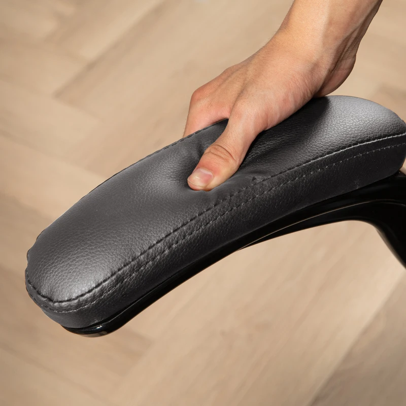 HOMCOM Ergonomischer Bürostuhl, klappbare Armlehnen, Neigefunktion, Dunkelgrau