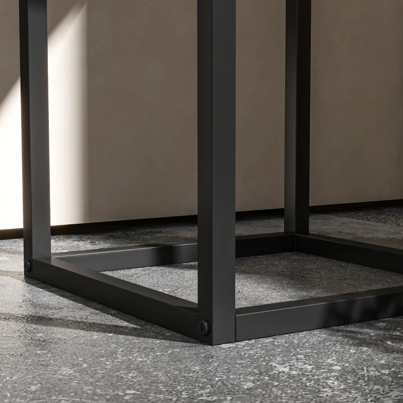 Outsunny Hochbeet Pflanzkasten, Industriedesign, wetterbeständig, Vlieseinlage, 22 x 22 x 54 cm, Natur + Schwarz