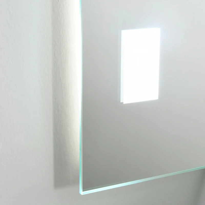 kleankin Badspiegel Badezimmerspiegel LED Spiegel mit Anti-Beschlag Wandspiegel mit Touch-Schalter, Beleuchtung Silber 70 x 50 x 2,7 cm