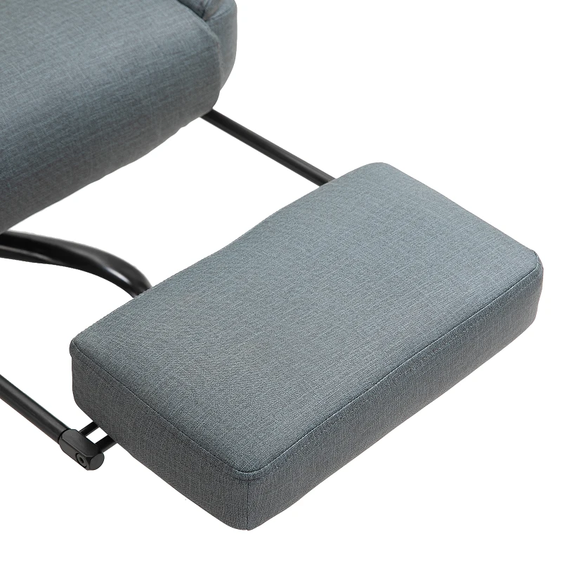 Vinsetto Bürostuhl Ergonomischer Chefsessel 360° Drehbar Computerstuhl höhenverstellbar mit Kopfstütze und gepolsterte Armlehnen mit Fußstütze Kunstleder 68 x 80 x 120–126 cm