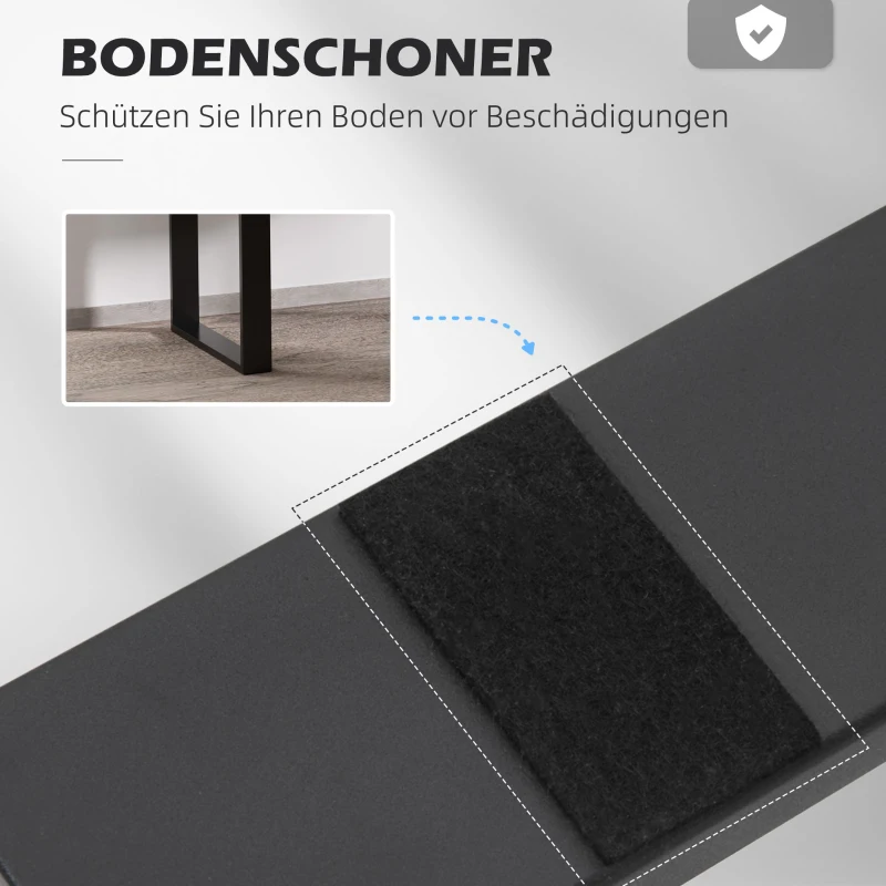 HOMCOM Tischbein-Set, 2 Stahlbeine, 72 x 60 cm, vorgebohrte Löcher, Industrial Design, Stahl, schwarz