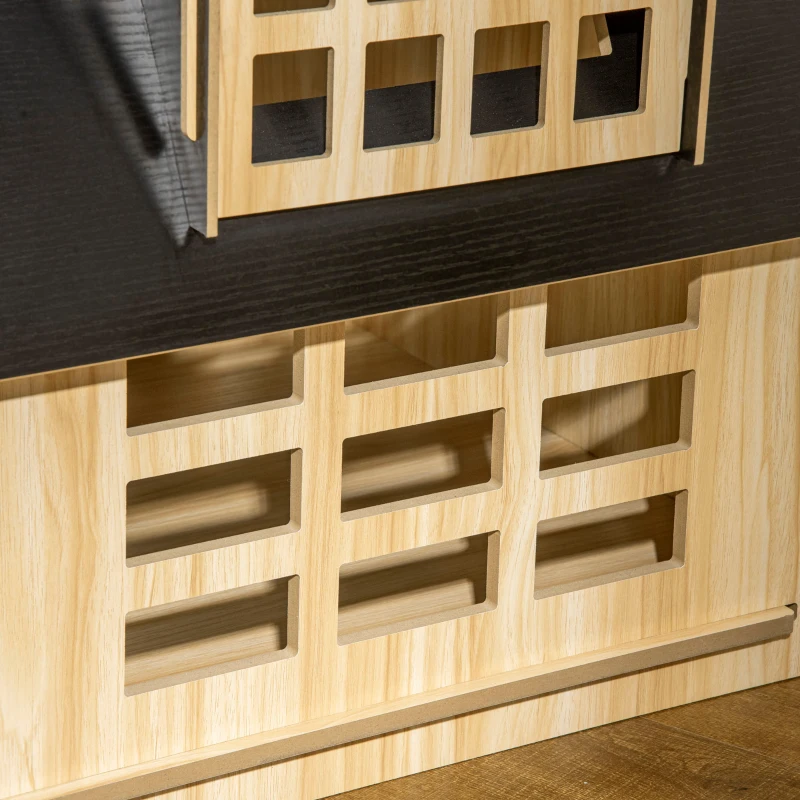 PawHut Niche pour chien intérieur maisonnette design avec porte verrouillable - 54 x 56 x 52 cm