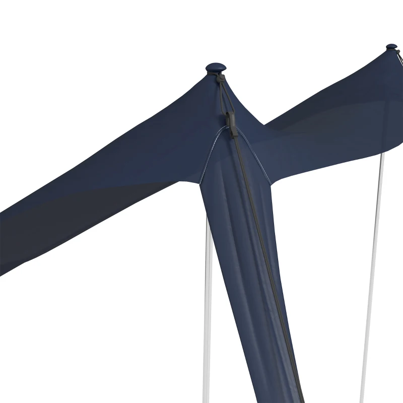 Outsunny Sonnenschutzdach Sonnensegel. wetterbeständig, Schaufel, 215 x 200 x 200 cm Schwarz