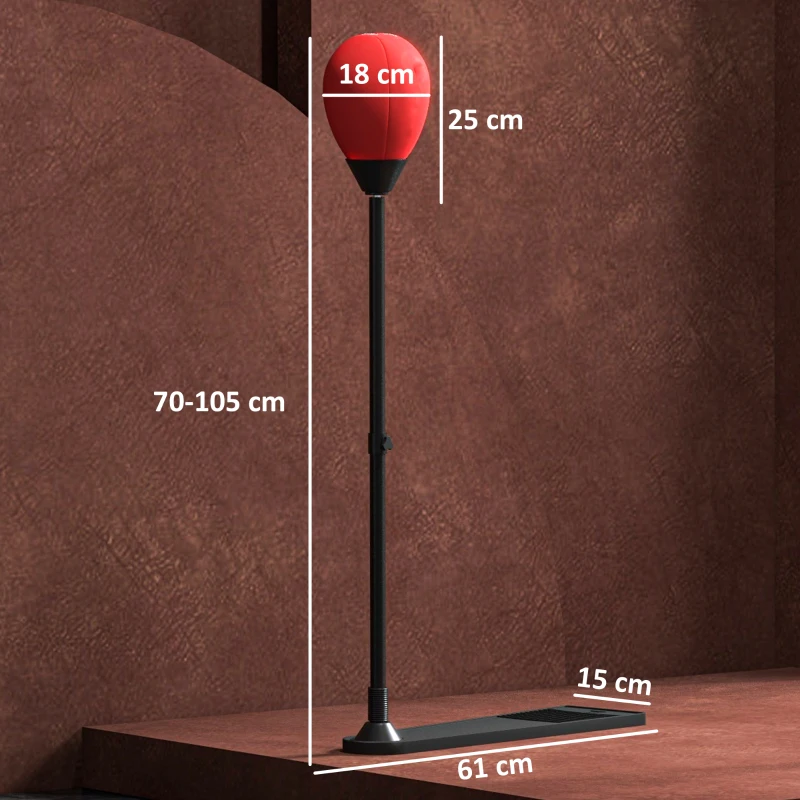 SPORTNOW Sac de frappe vitesse autoportant punching ball hauteur réglable 70-105 cm avec gants et pompe à main