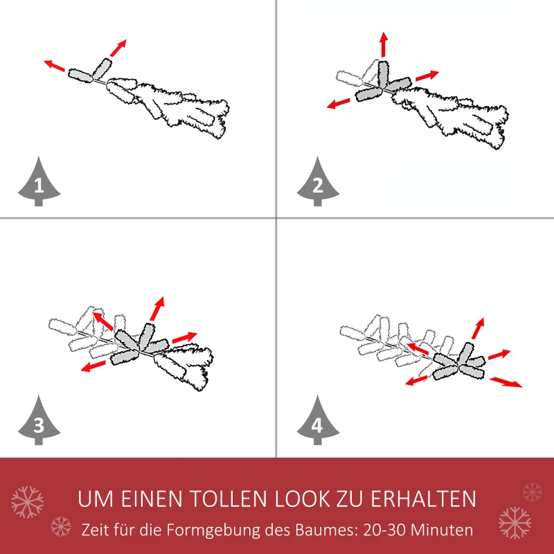 HOMCOM künstlicher Weihnachtsbaum mit 618 Astspitzen 180 cm Christbaum einfacher Aufbau Tannenbaum PVC Metall Grün Ø65 x 180 cm