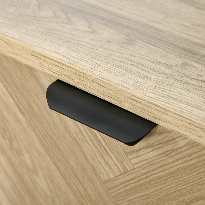 HOMCOM Aparador de Cocina Armario con 2 Puertas Estantes Ajustables y 3 Compartimentos Abiertos Muebles Auxiliar para Comedor Salón 120x39,2x76 cm Roble