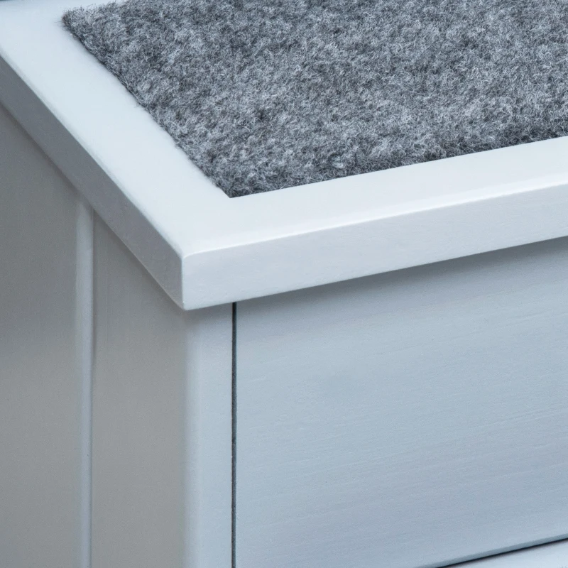 PawHut Escalera para Mascotas 3 Peldaños con Espacio de Almacenaje y Alfombra Antideslizantes Portátil 40,5x44,5x38 cm Gris