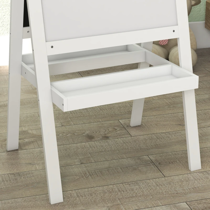 AIYAPLAY Tableau chevalet enfant 2 en 1 face ardoise magnétique et face tableau noir à craie blanc