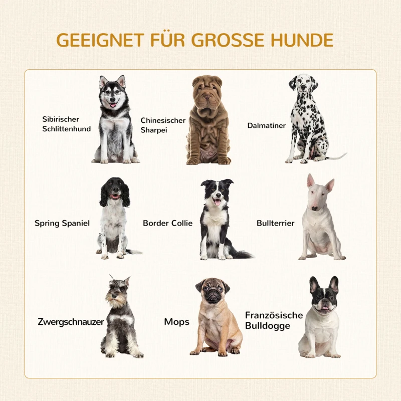 PawHut Hundebox Hundekäfig, Modernes Design, verriegelbar, 2 Türen, 94 cm x 60 cm x 71,5 cm, Natur + Schwarz