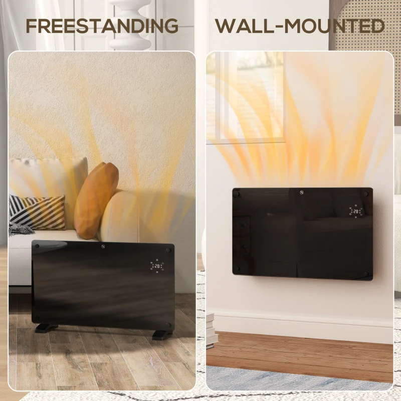 HOMCOM 1500W 5-35℃ Smart Control Heater - Black