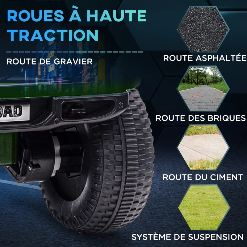 HOMCOM Voiture 4x4 électrique pour enfant avec coffre vitesse 3 km/h phares klaxon musique 3-5 ans(m-4)