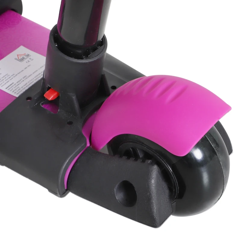HOMCOM 5 en 1 Trottinette pour Enfants Trottinette 3 Roues évolutive Hauteur Guidon réglable charge max. 60 Kg Canne télescopique Selle Dossier Amovible Rose