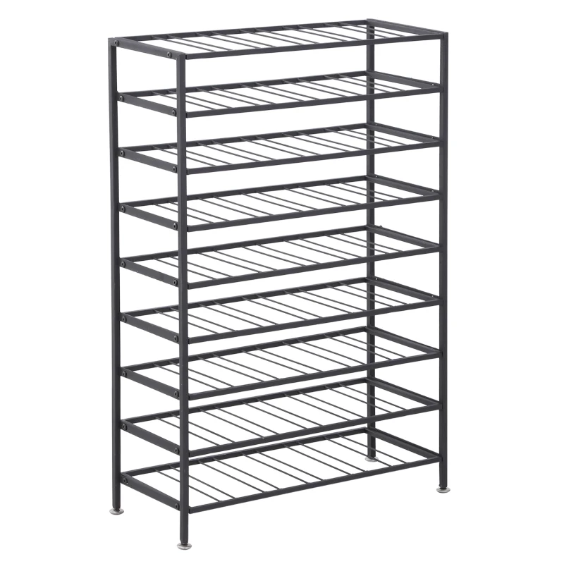 HOMCOM Scaffale Portabottiglie 6 Bottiglie su 9 Livelli, Totale: 54 in Acciaio Resistente all'Umidità Salvaspazio Nero 63x25x91cm 90kg(intero)