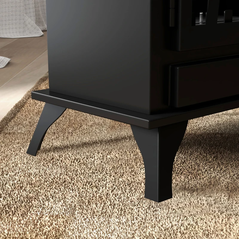 HOMCOM Semineu cu Bioetanol de Podea cu Arzator de 1.2L si Durata de 3 Ore, Biosemineu din Otel cu Acoperire de 25㎡, 45x28x54cm, Negru