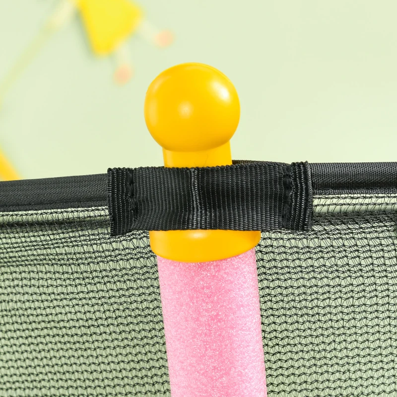 HOMCOM Kindertrampolin, mit Sicherheitsnetz, Randabdeckung, Stahlrahmen, bis 50 kg, 3-10 Jahre, rosa, Ø160 x 163 cm