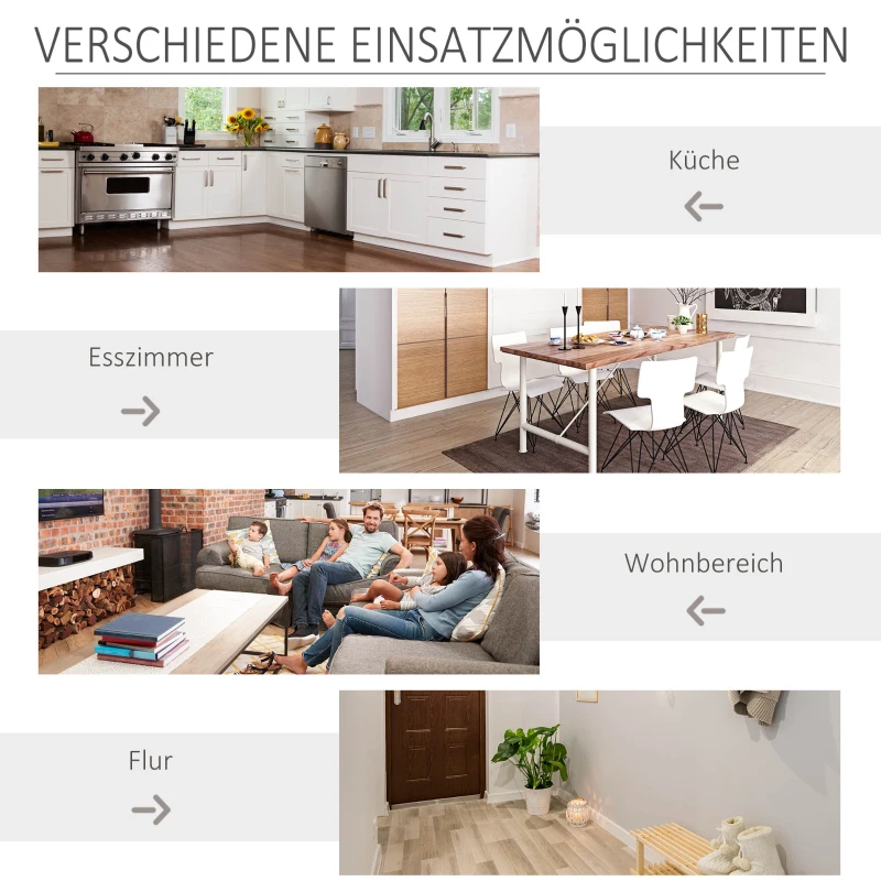 HOMCOM Weinschrank mit Gläserhalterung 20-Flaschen-Weinregal mit 3 Haken Flaschenständer mit Glastür Anti-Kipp-Design Spanplatte Hartholz Weiß 80 x 36 x 85 cm