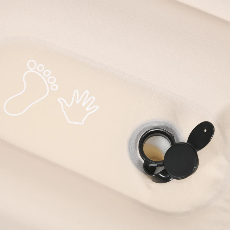 Outsunny Luftmatratze Gästematratze, inkl. Fußpumpe u. Transporttasche, 195 x 140 x 10 cm, Weiß