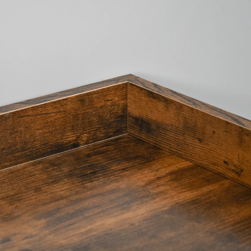 HOMCOM Weinregal 9 Flaschen-Weinschrank Flaschenregal mit 2 offenen Regalen und Glashalter Schwarz+Braun 52 x 40 x 113 cm