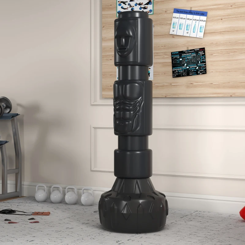 SPORTNOW Standboxsack, Boxdummy, versetzbare Trefferflächen, befüllbare Basis, schwarz, 56L x 56B x 175H cm