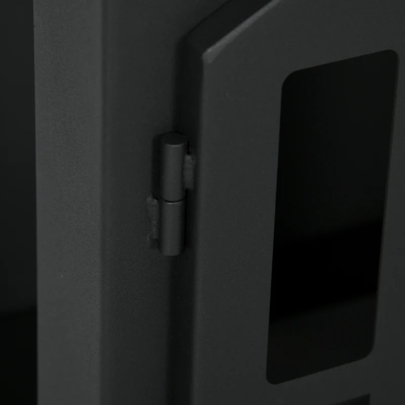 HOMCOM Bioethanol Stove Freestanding Medium-Large 3H Burning Stainless Steel Flame Snuffer for Living Room Black