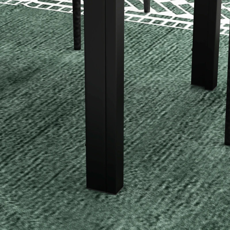 Outsunny Set da Giardino con Tavolo e 4 Sedie Impilabili in Acciaio e Doghe in Plastica, Nero