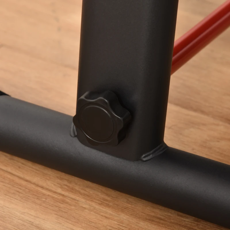 HOMCOM Banco de Musculación Banco Abdominal Pesas Estiramiento de Brazos Multifuncional para Fitness con 2 Cuerdas Expansor Acero