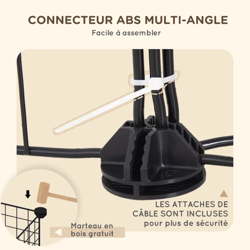 PawHut Cage parc enclos pour animaux domestiques L 106 x l 73 x H 36 cm bords arrondis fil métallique noir