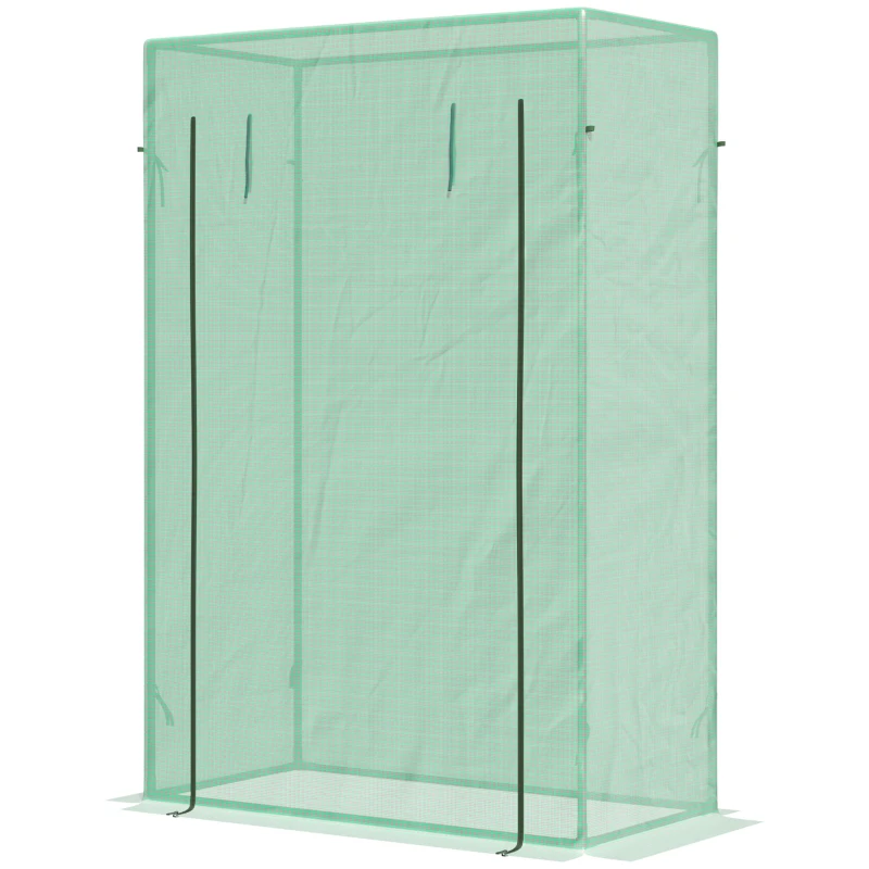 Outsunny Invernadero con Puerta Enrollable y Estructura de Acero Invernadero de Jardín Terraza Patio para Cultivo de Plantas 100x50x150 cm Verde