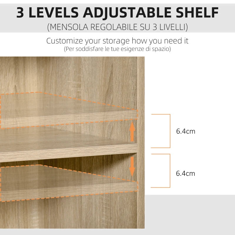 Vinsetto Mobile Porta Stampante, Mobile Ufficio, Mobiletto Basso, Mobile Multiuso con 4 Ruote, Rovere, 80x40x72cm