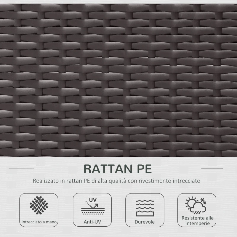 Outsunny Salotto da Giardino in Rattan da 7 Pezzi con Tavolino e Divano Modulabile con Cuscini, Crema