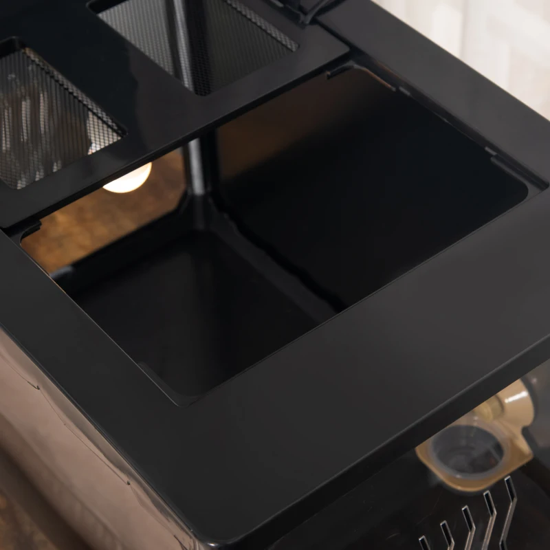 PawHut Terrario per Tartarughe di Terra e Rettili con Termometro 18-34℃, 60x40x40.5 cm, Nero